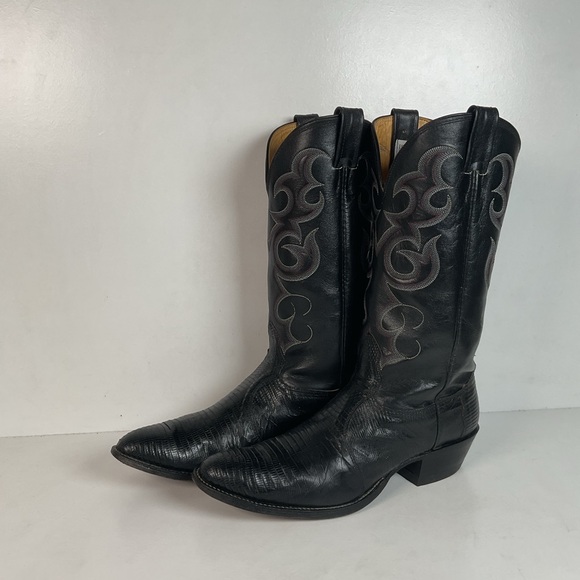 Vintage Nocona Teju Lizard Cowboy Boots 11 B USA Made - Picture 1 of 16